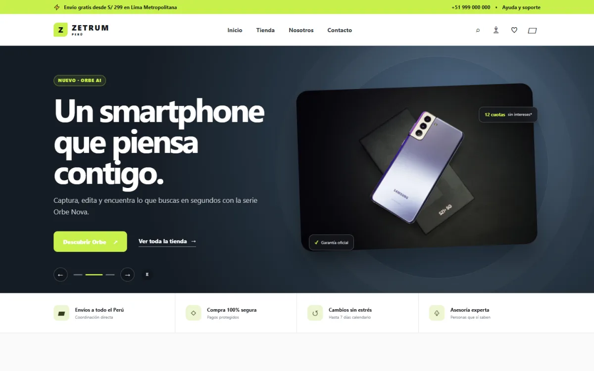 Vista previa de Tienda de tecnología